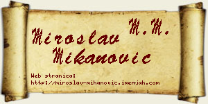 Miroslav Mikanović vizit kartica
